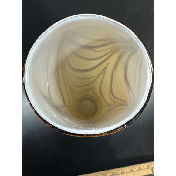 BROWN PULLED IRIDESCENT ART GLASS VASE - MINT CONDITION - Picture 5 of 5